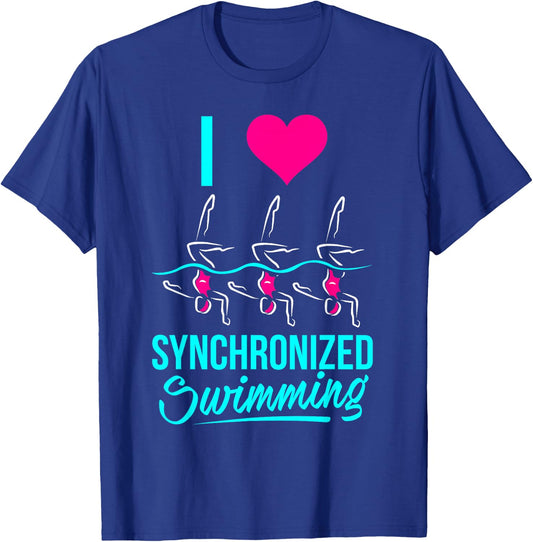 I Love Synchronized Swimming T-Shirt - T-Shirt | Royal
