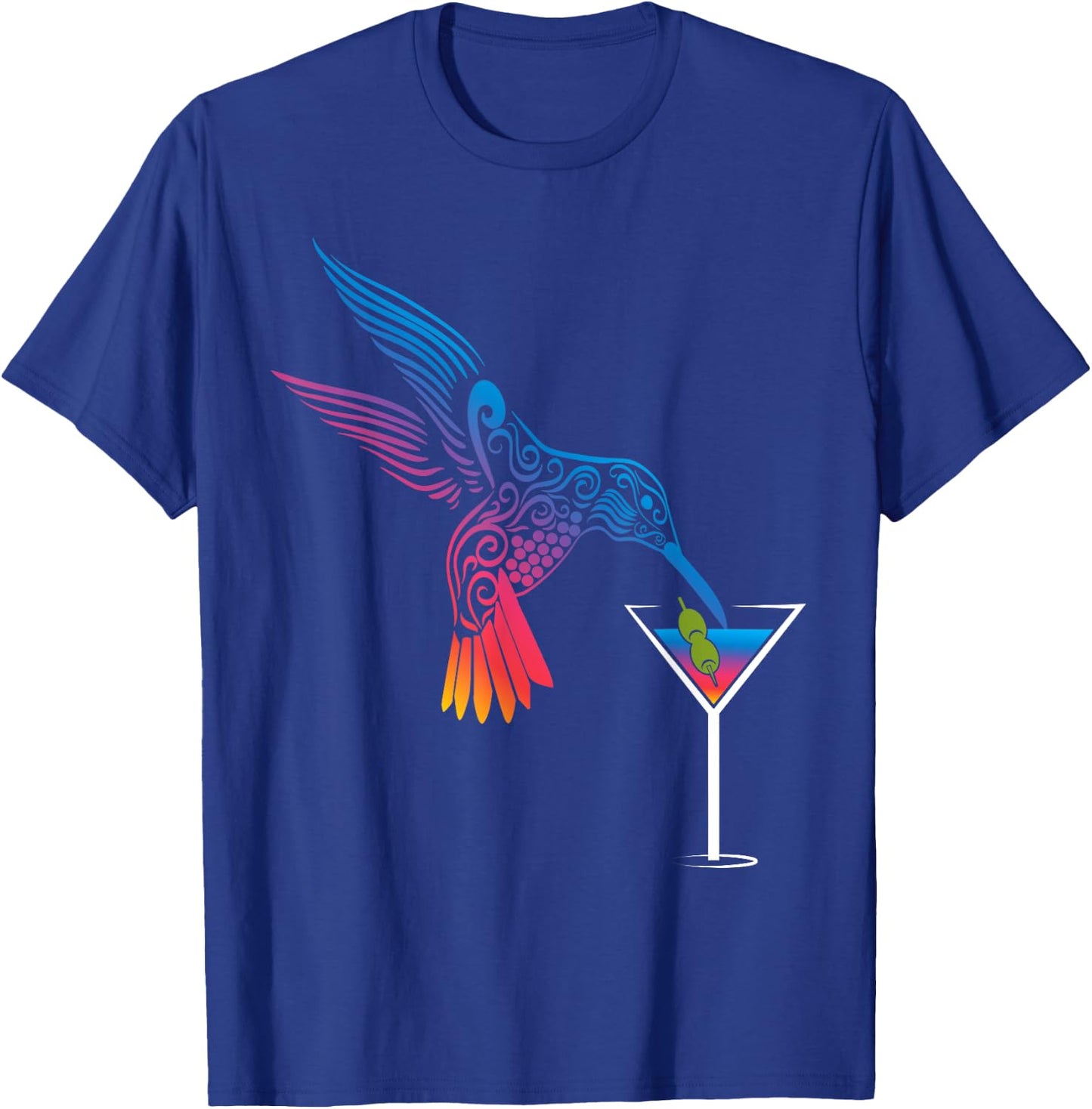 Cocktail and hummingbird the ideal mix for holidays T-Shirt - T-Shirt | Royal