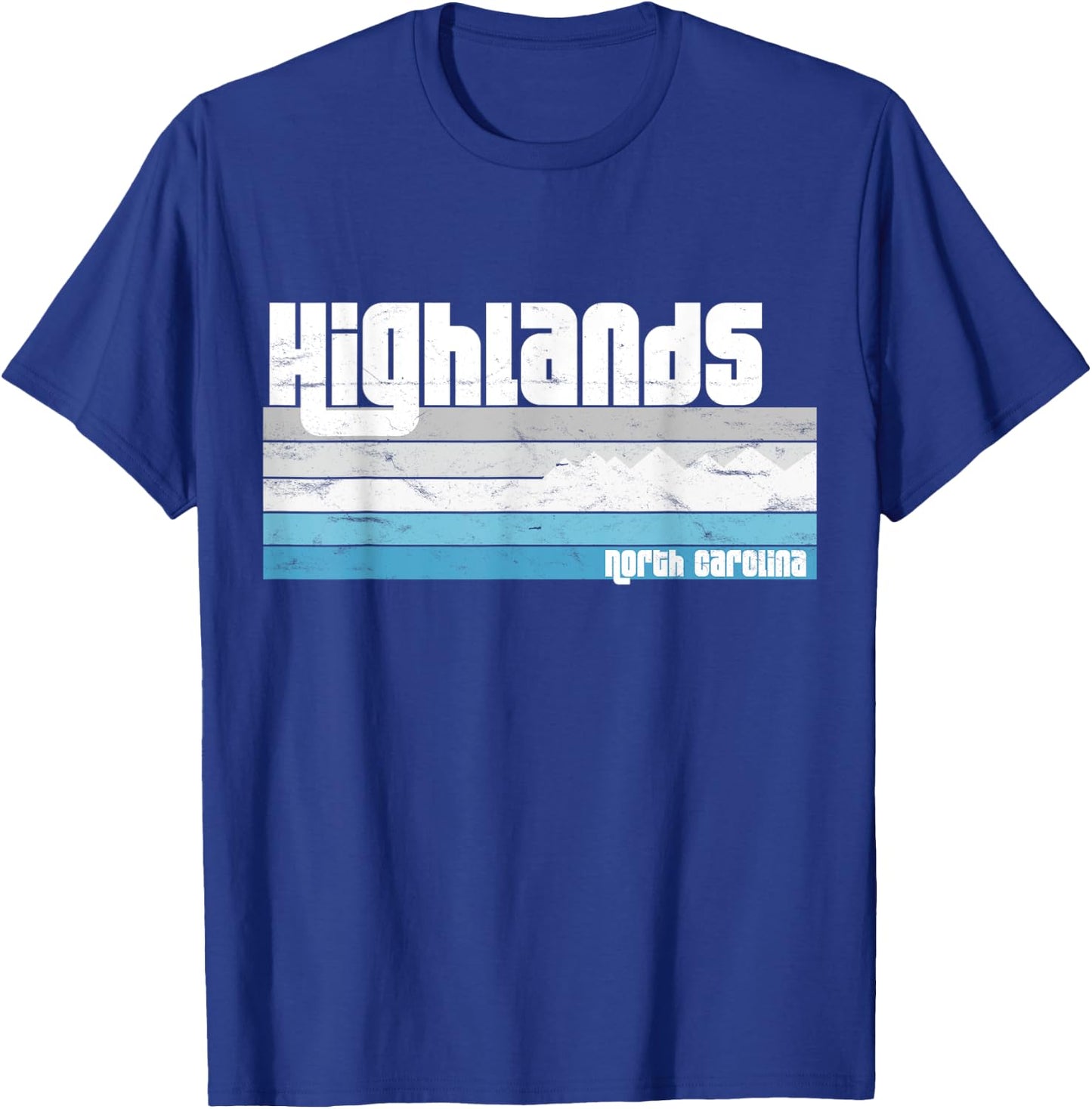 Highlands North Carolina NC Blue Ridge Mountains Winter T-Shirt - T-Shirt | Royal