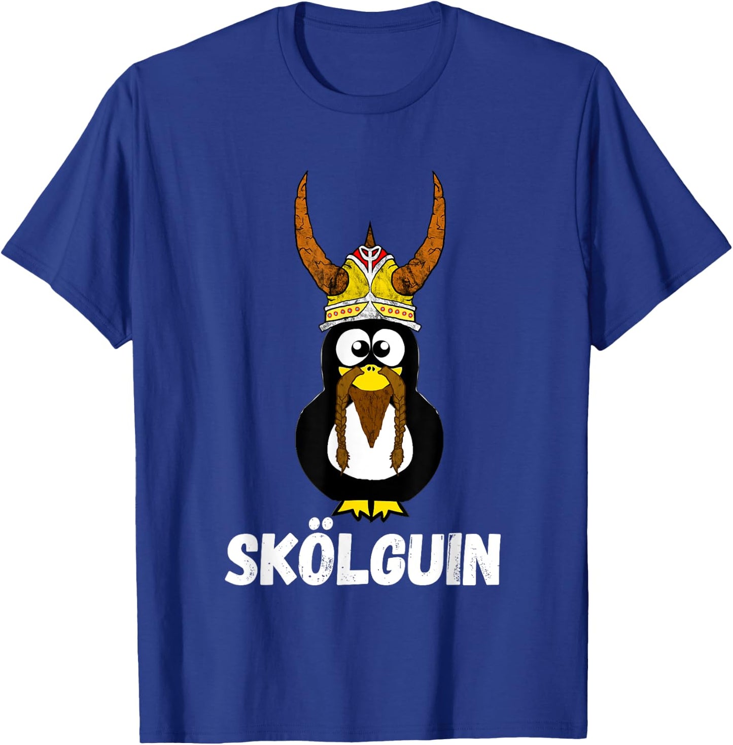 Skol Penguin Water Bird Funny Viking Nordic Horned Helmet T-Shirt - T-Shirt | Royal