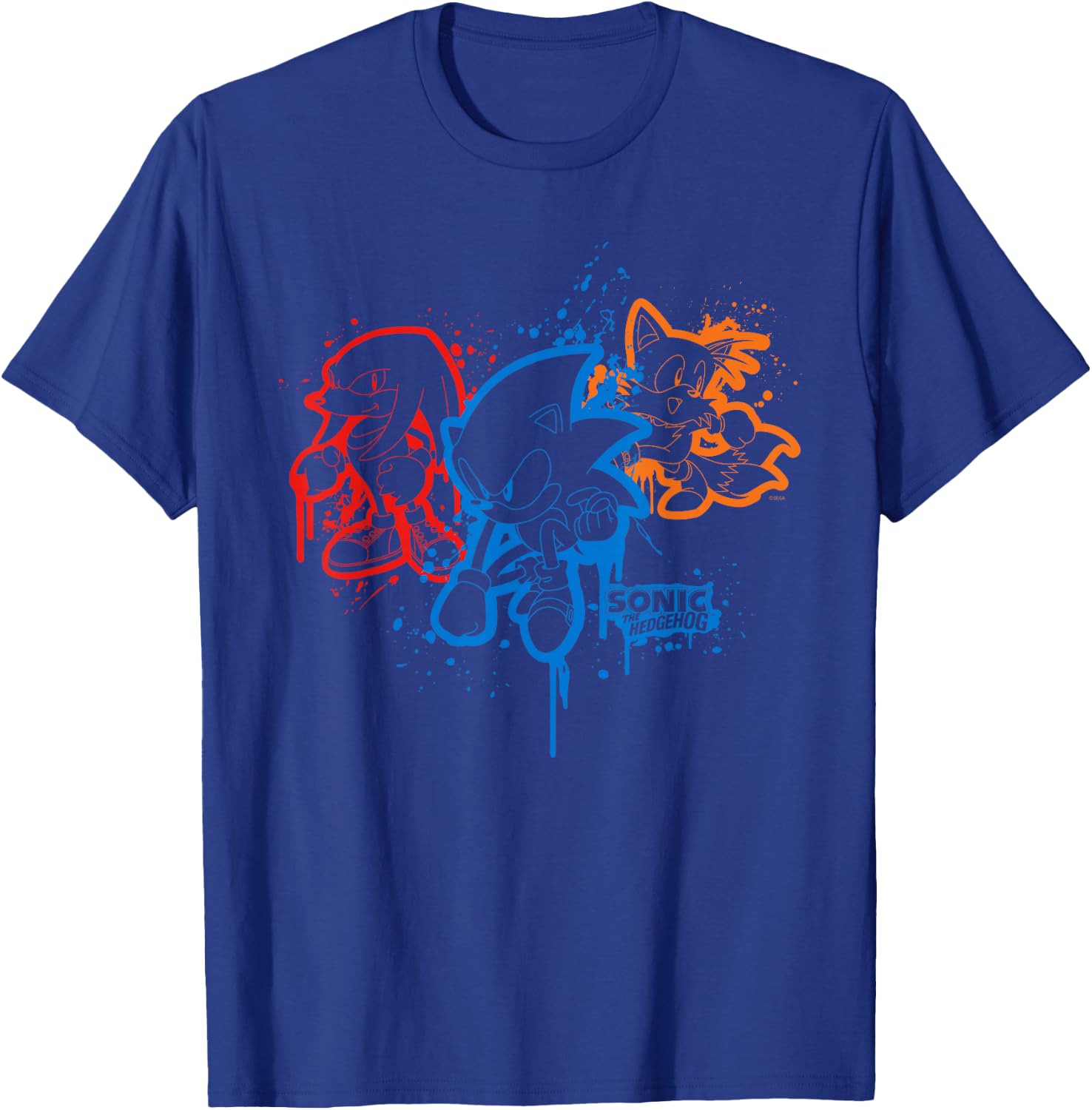 Sonic The Hedgehog - Spray Paint T-Shirt - T-Shirt | Royal
