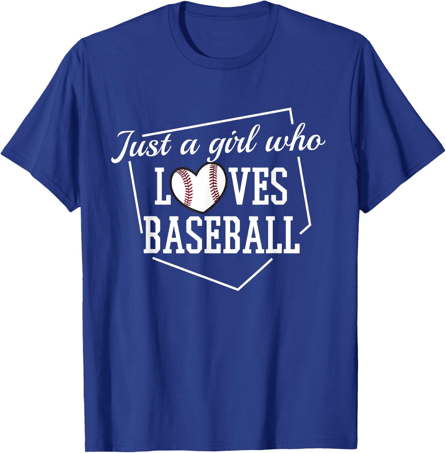 Just A Girl Who Loves Baseball T-Shirt - T-Shirt | Royal
