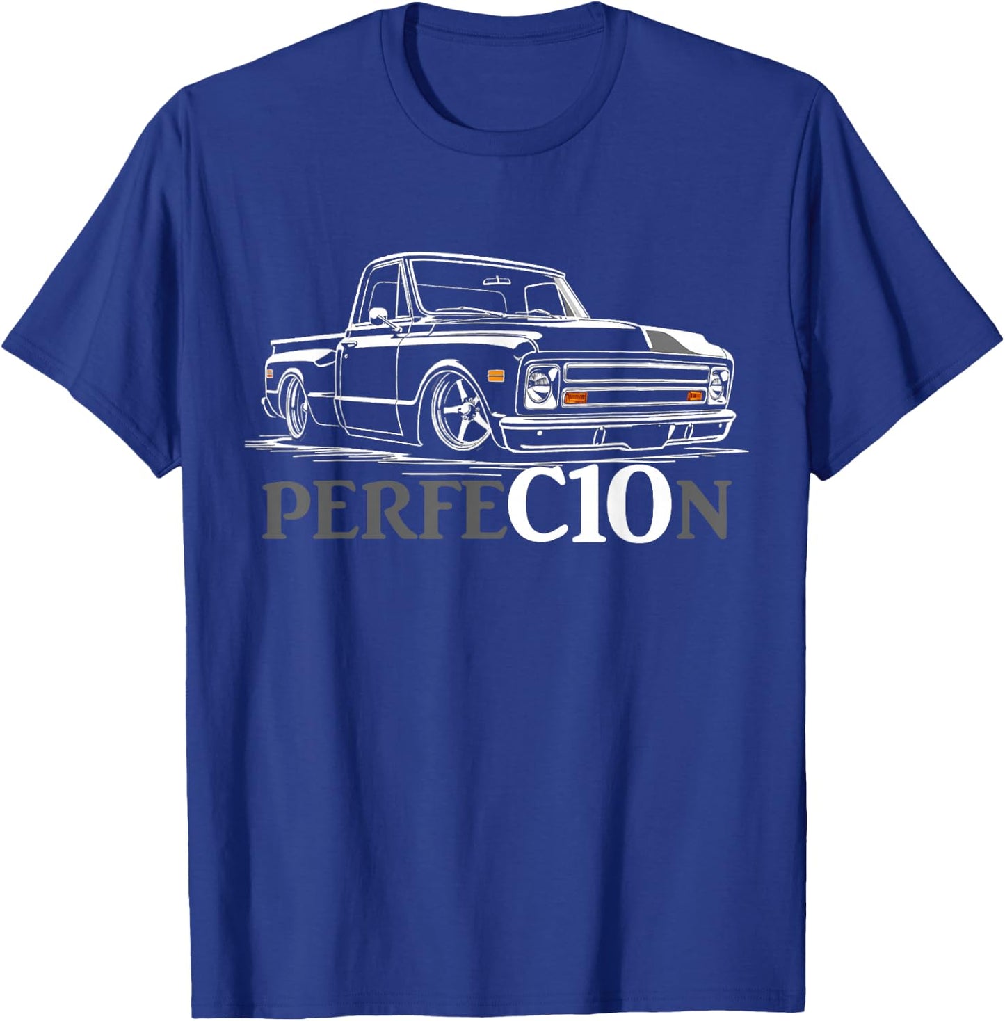 Classic C10 Truck 1967 Stepside Perfection C10 Custom T-Shirt - T-Shirt | Royal