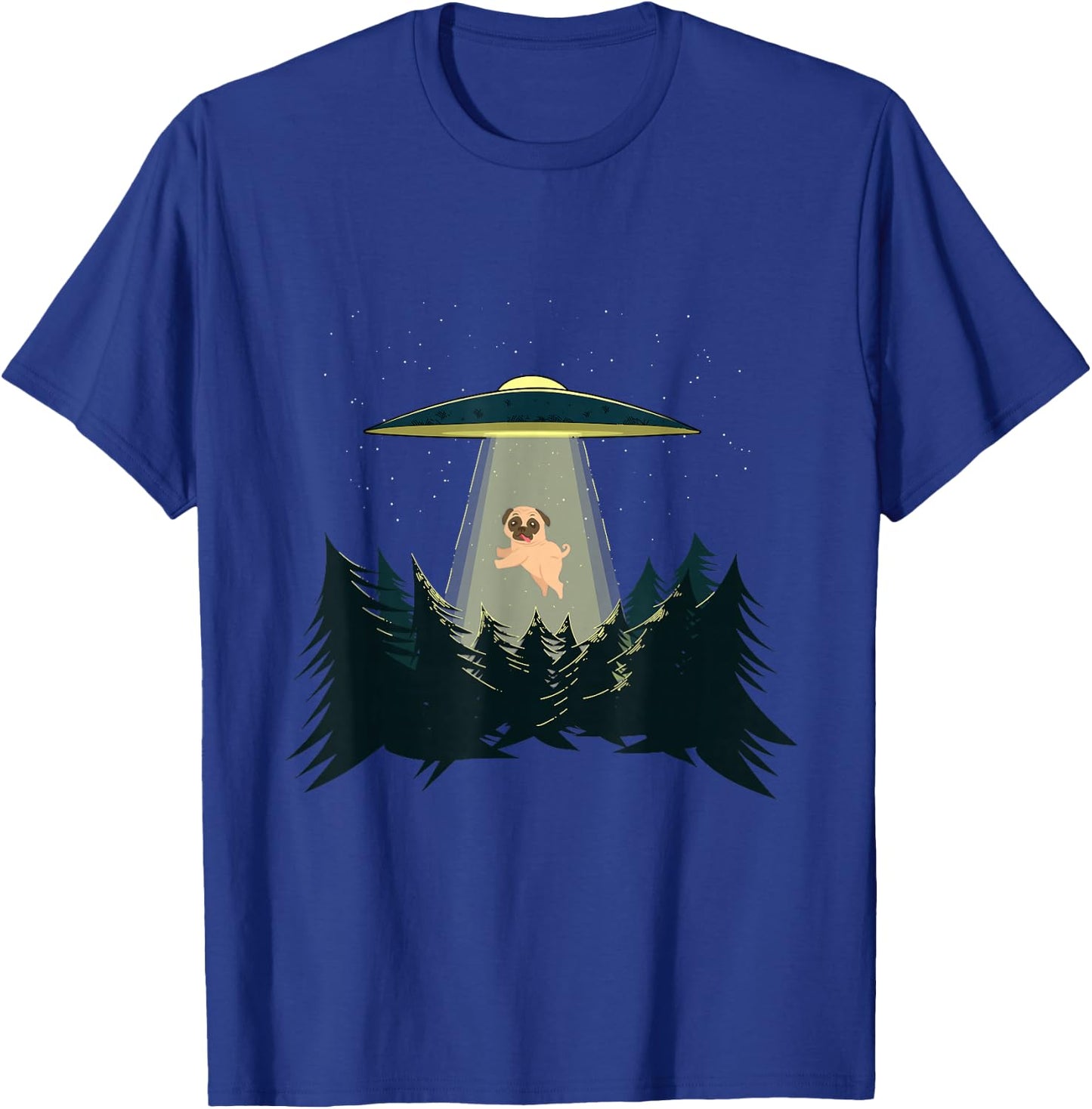 Pug Alien Abduction - - UFO - Adorable Dog Shirt T-Shirt - T-Shirt | Royal