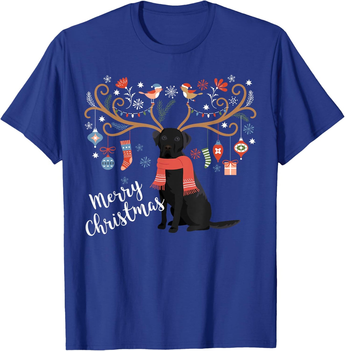 Black Labrador Retriever Christmas Shirt Dog T-Shirt - T-Shirt | Royal