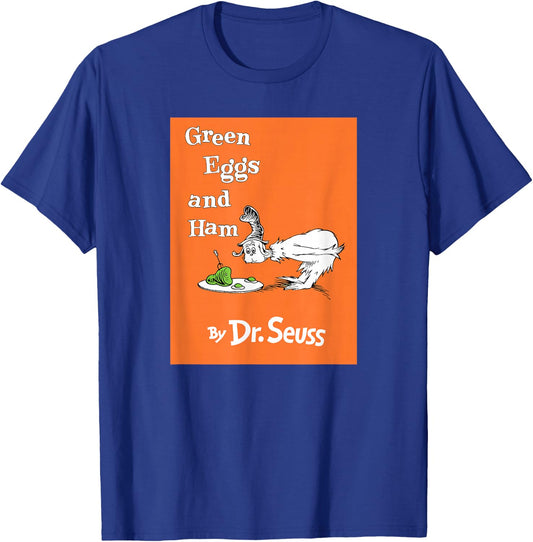 Dr. Seuss Green Eggs and Ham Book Cover T-Shirt - T-Shirt | Royal