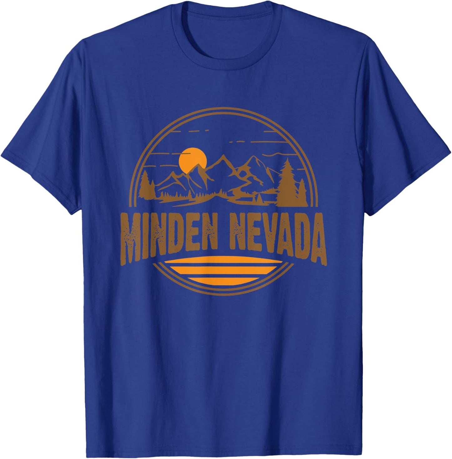 Vintage Minden, Nevada Mountain Hiking Souvenir Print T-Shirt - T-Shirt | Royal