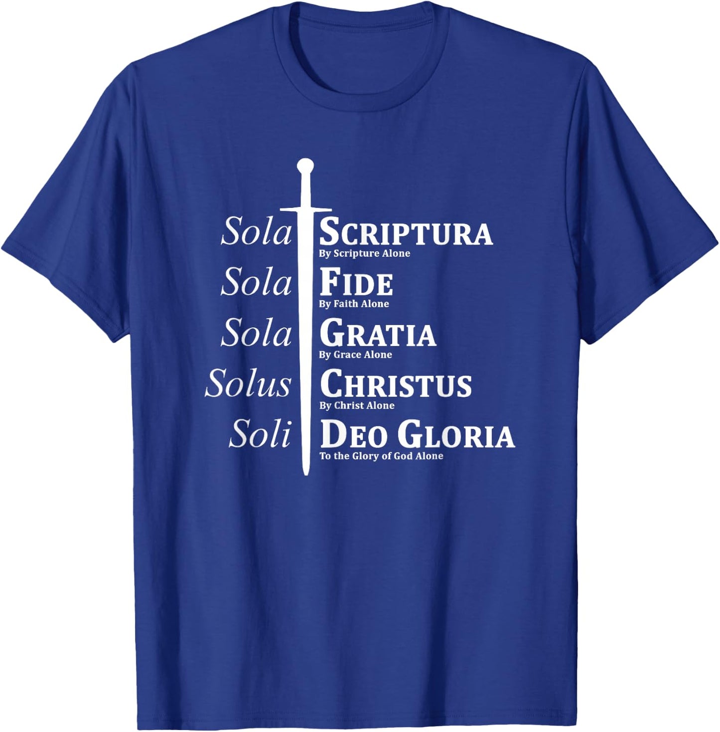 Five Solas Reformed Christian T-Shirt - T-Shirt | Royal