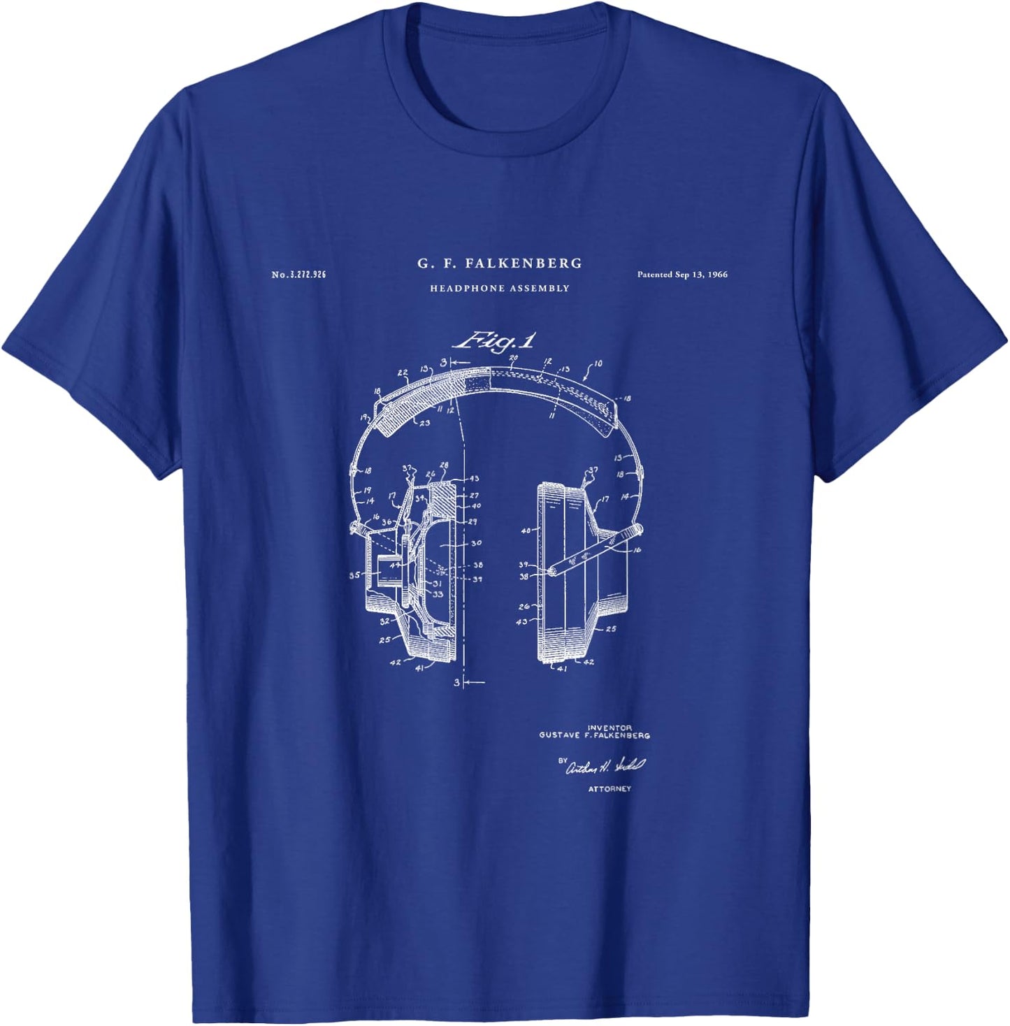 Patent Shirts Headphone Patent - Music Shirt & Girls, Black, Small T-Shirt - T-Shirt | Royal
