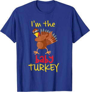 Baby Turkey Matching Family Group Thanksgiving Party T-Shirt - T-Shirt | Royal
