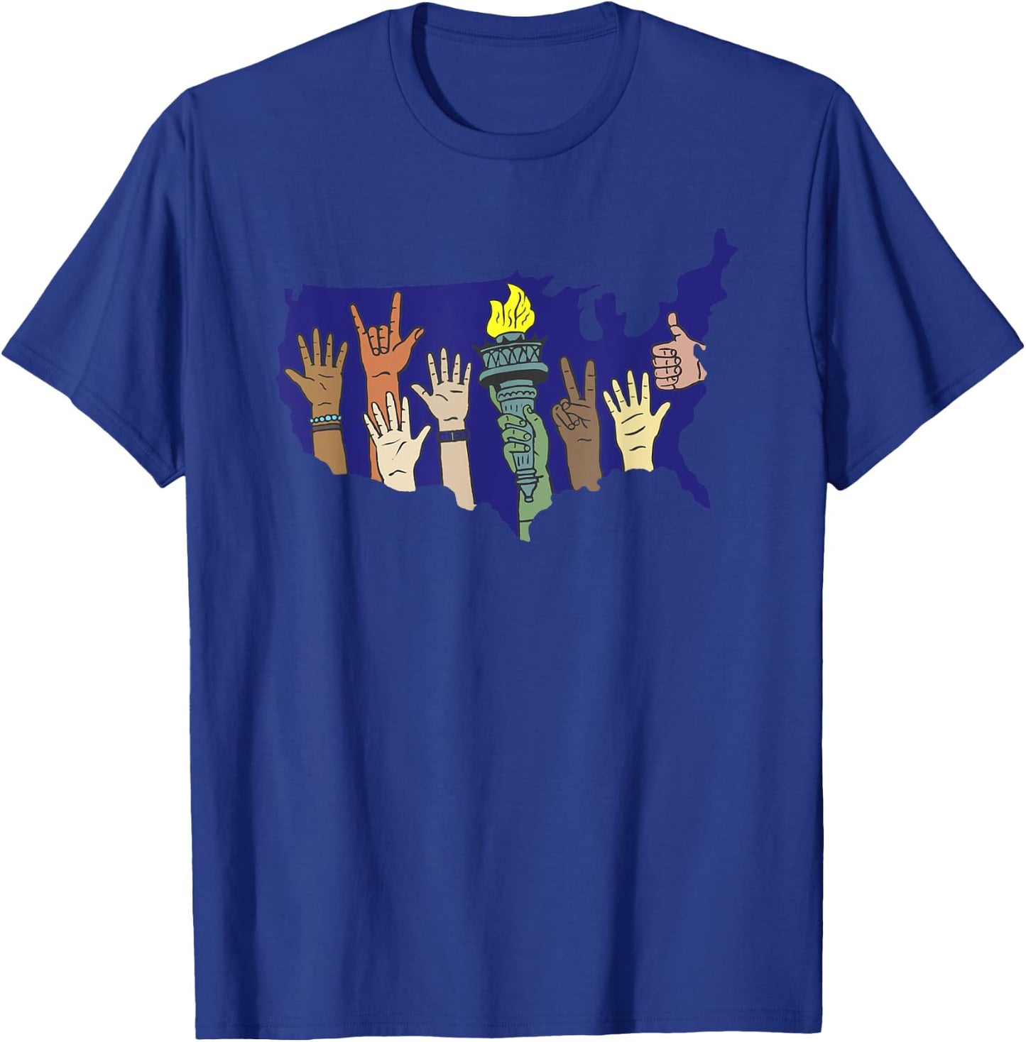 Immigrants Make America Great Pride Diversity Love T-Shirt - T-Shirt | Royal