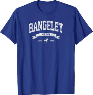 Rangeley Maine ME Distressed Vintage 207 T-Shirt - T-Shirt | Royal