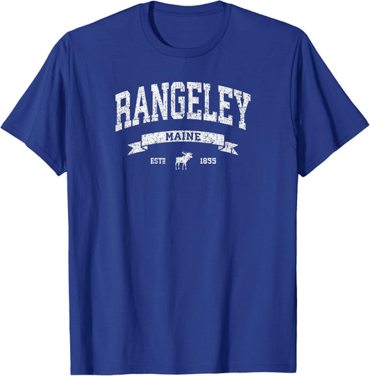 Rangeley Maine ME Distressed Vintage 207 T-Shirt - T-Shirt | Royal