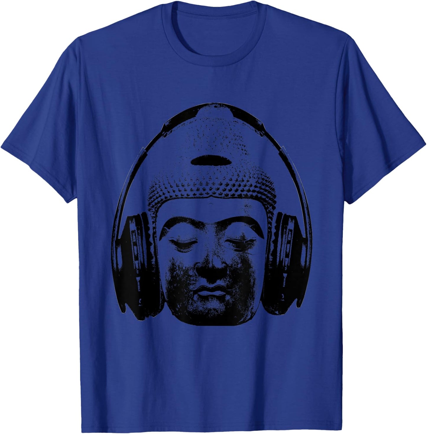 Chilling Buddha with Headphones Music DJ T-Shirt - T-Shirt | Royal