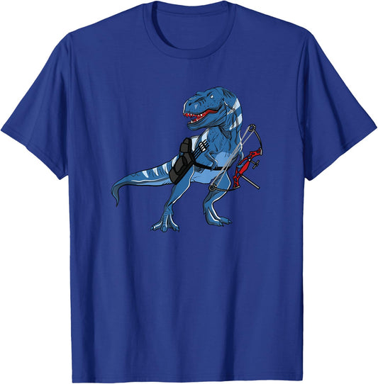 Archery Dinosaur Shirt Gifts Funny Trex with Bows Shirt T-Shirt - T-Shirt | Royal