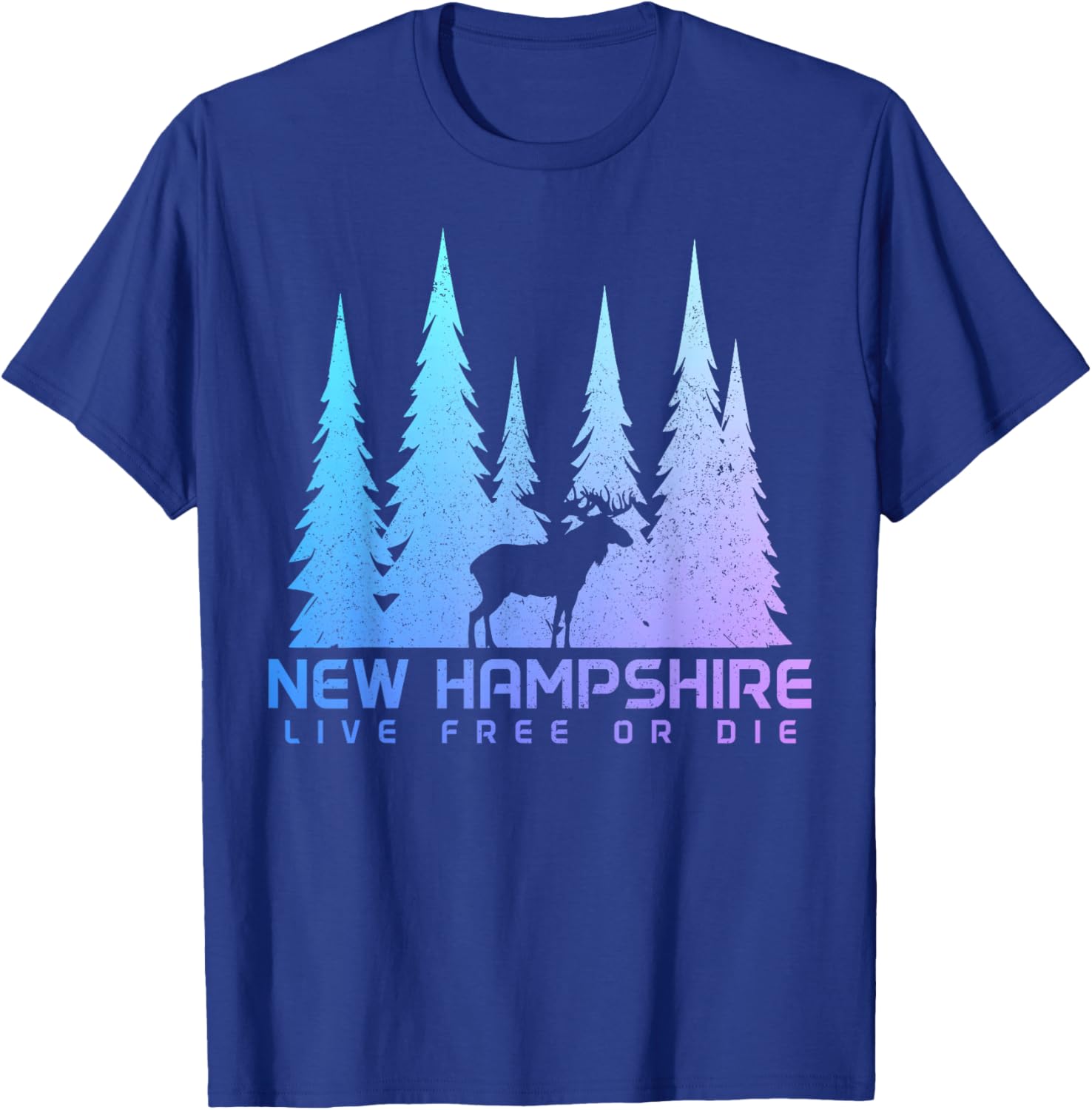 New Hampshire Live Free Or Die Moose Nature Lover T-Shirt - T-Shirt | Royal