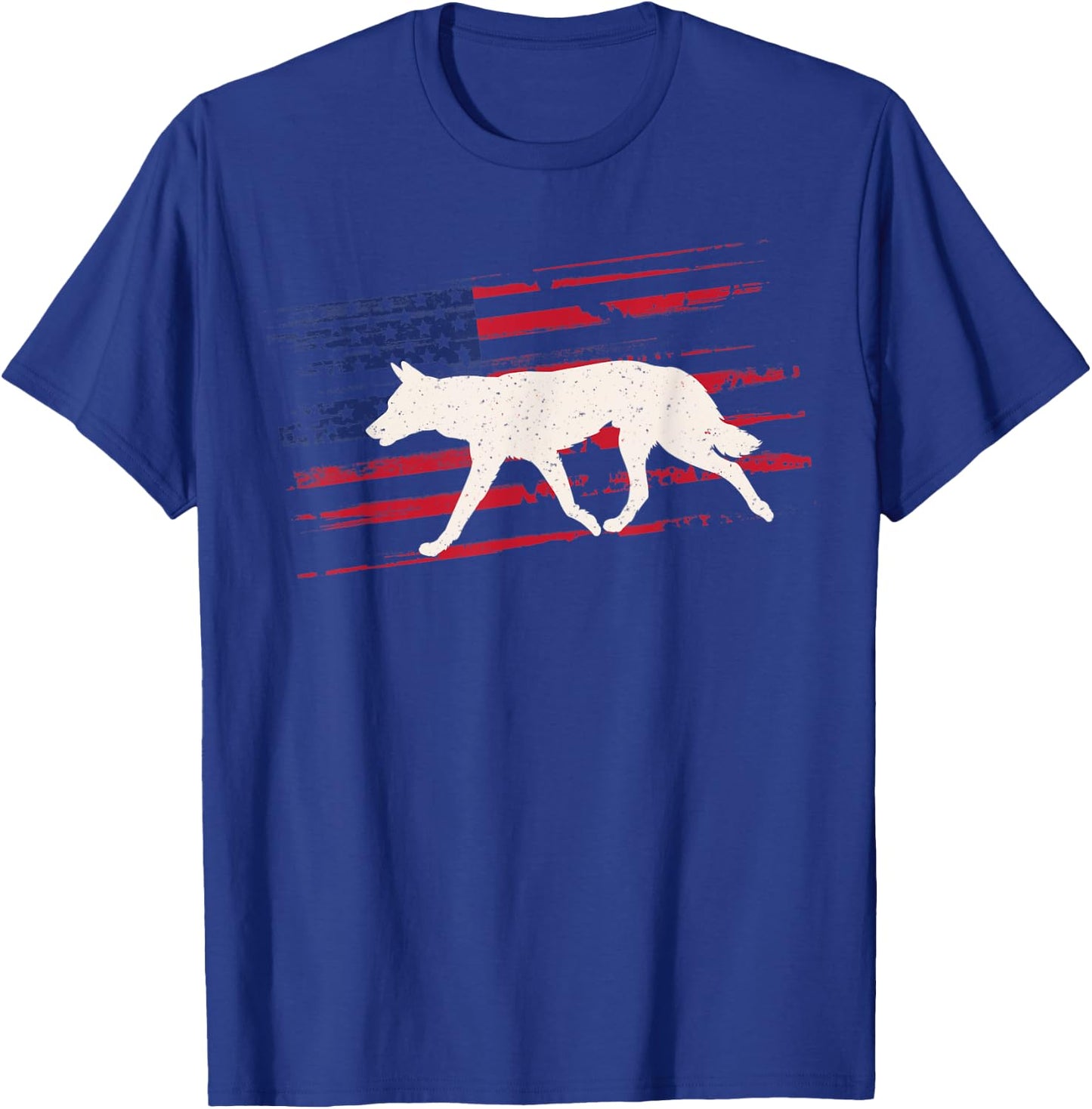Dingo US American Flag Dog 4th Of July Puppy Pet USA Gift T-Shirt - T-Shirt | Royal