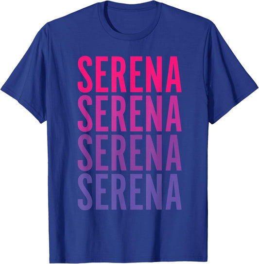 Serena, Inspire and Motivate Women's Tennis , Black, Small T-Shirt - T-Shirt | Royal