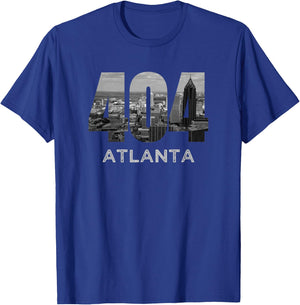 City Skyline Area Code 404 Downtown Atlanta Georgia Souvenir T-Shirt - T-Shirt | Royal