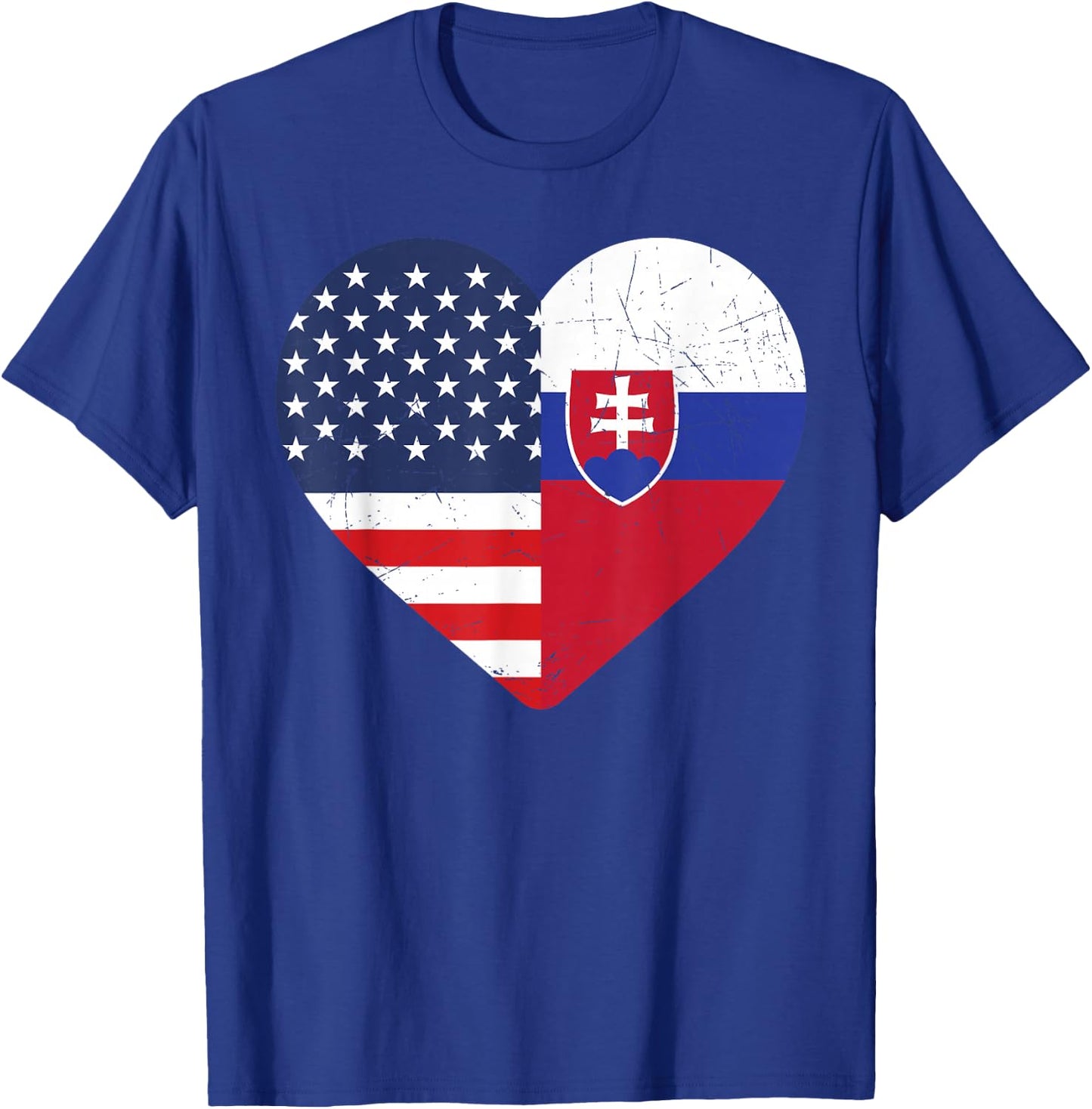 Slovak heritage USA Slovakia American Flag Slovak Flag T-Shirt - T-Shirt | Royal
