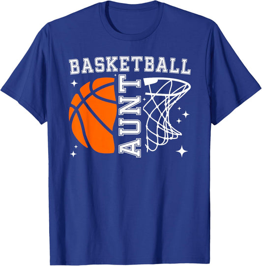 Basketball Aunt Of A Basketball Player Auntie T-Shirt - T-Shirt | Royal