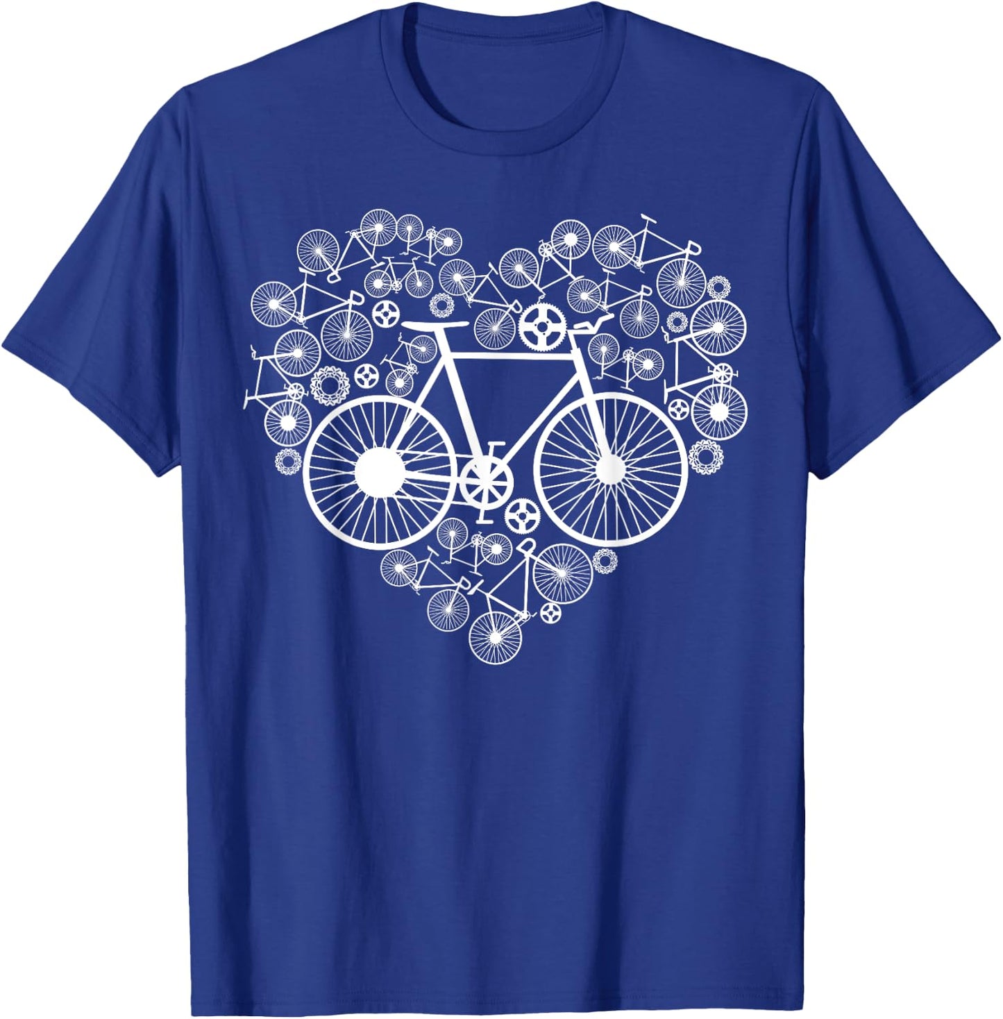 Bikes Heart Cute MTB Road Race Riding Lover Funny Gift T-Shirt - T-Shirt | Royal