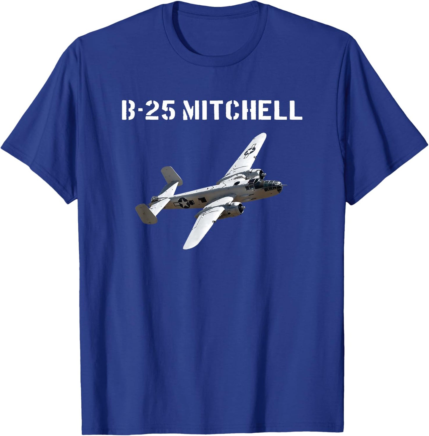 B-25 Mitchell Bomber Plane WW2 Vintage T-Shirt - T-Shirt | Royal