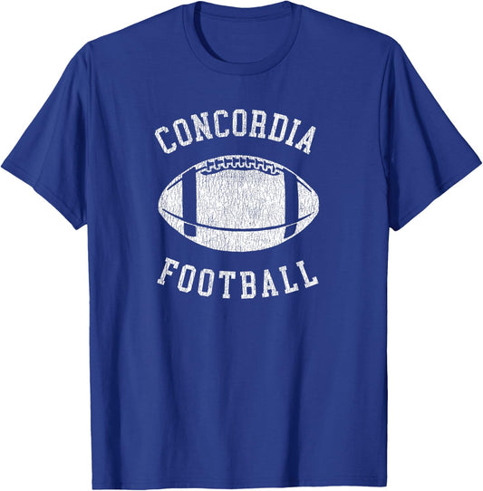 Concordia Football Distressed Vintage 80's Throwback Classic T-Shirt - T-Shirt | Royal