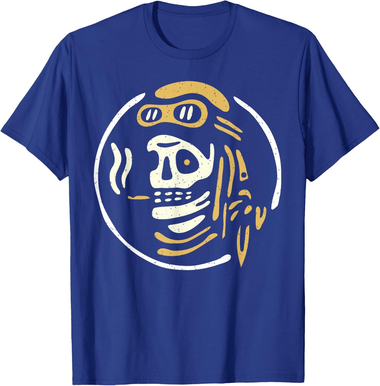 Vintage Biker Ghost Pilot - Tattoo Flash Rider Skull T-Shirt - T-Shirt | Royal