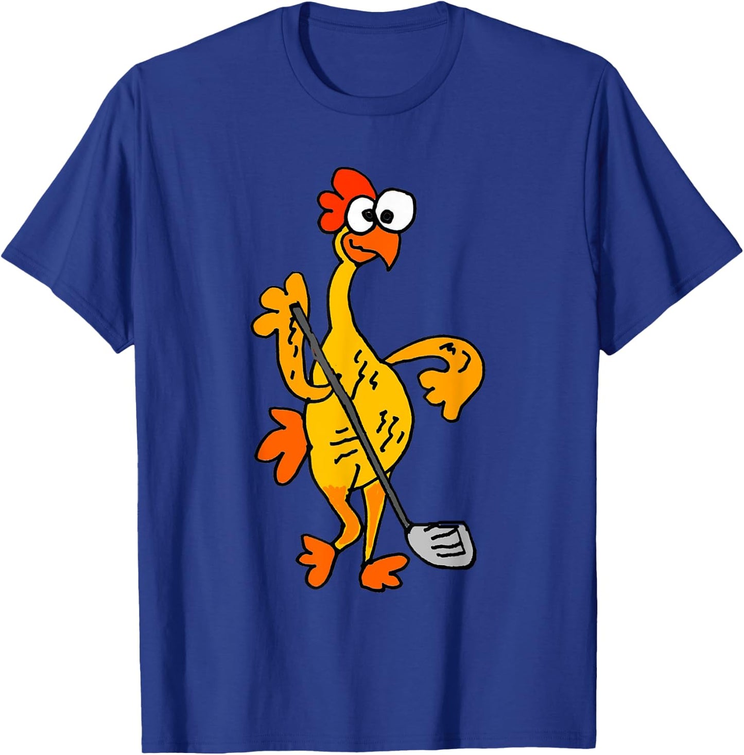 SmileteesSportsa Funny Rubber Chicken Playing Golf T-Shirt - T-Shirt | Royal
