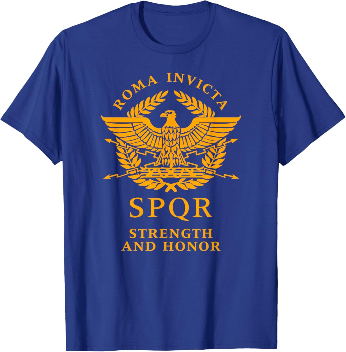 Utopia Sport Roman Shop Roma Invicta SPQR Roman Eagle Strength and Honor T-Shirt - T-Shirt | Royal
