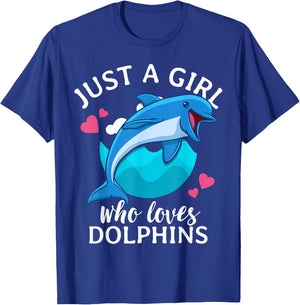 Just A Girl Who Loves Dolphins T-Shirt - T-Shirt | Royal