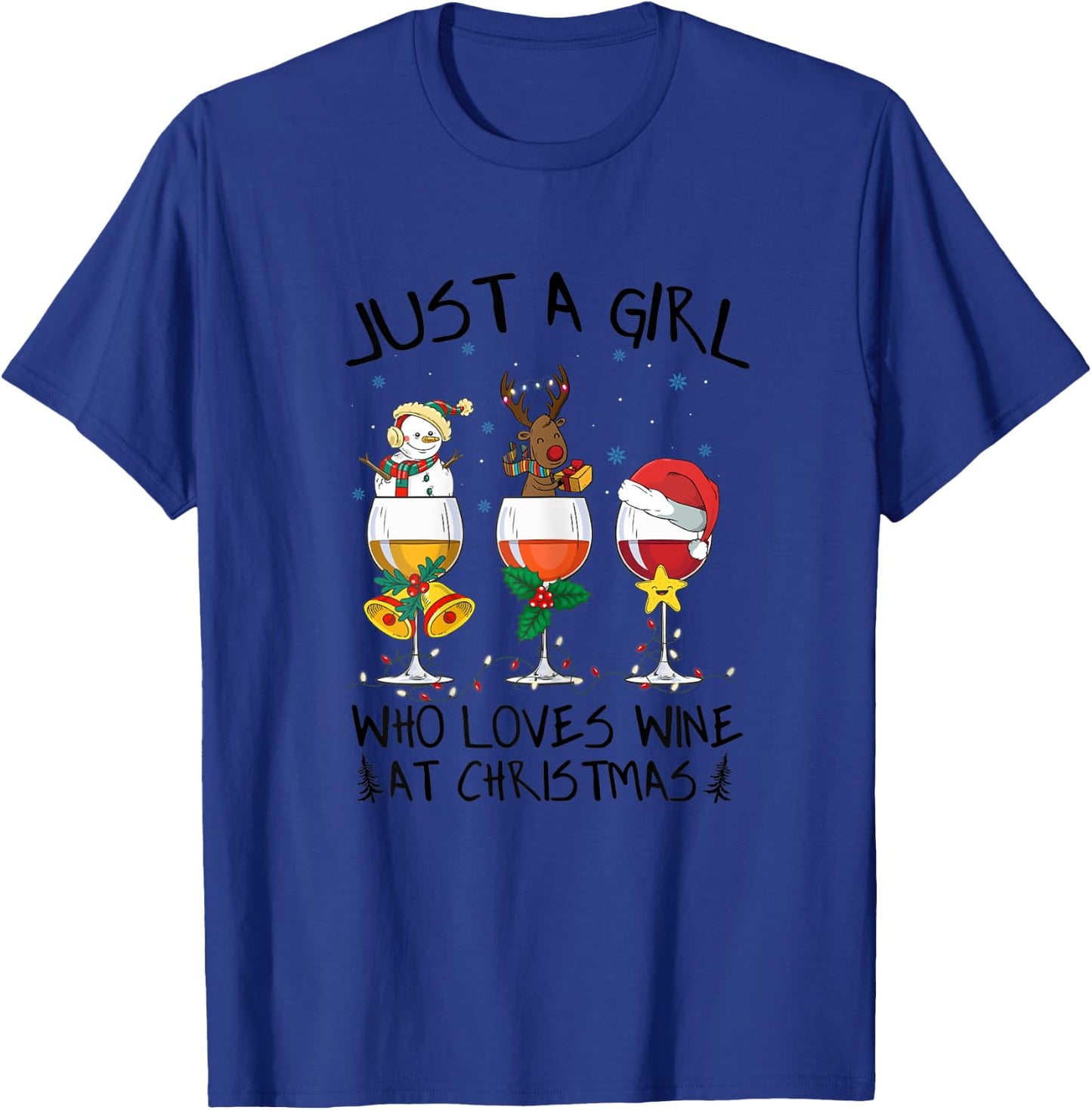 Just a girl who loves Wine at Christmas Costume Xmas gifts T-Shirt - T-Shirt | Royal