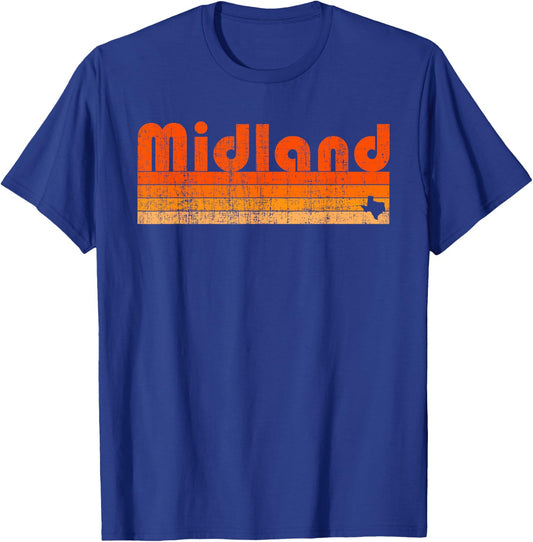 Retro 80s Style Midland TX T-Shirt - T-Shirt | Royal