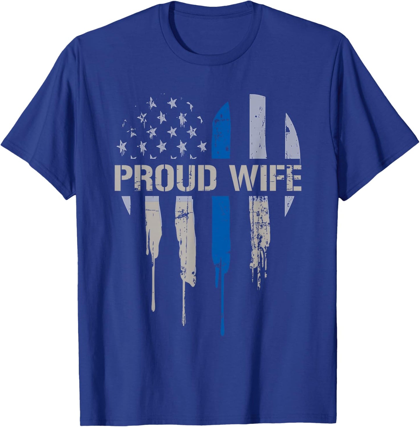 Police Wife Thin Blue Line Law Enforcement Support Family T-Shirt - T-Shirt | Royal