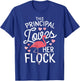 This Principal Loves Her Flock Flamingo Teacher School Gift Men Women Kids T-Shirt - T-Shirt | Royal