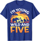 Young Wild and Five Kids 5th Birthday Safari Zoo Animals T-Shirt - T-Shirt | Royal