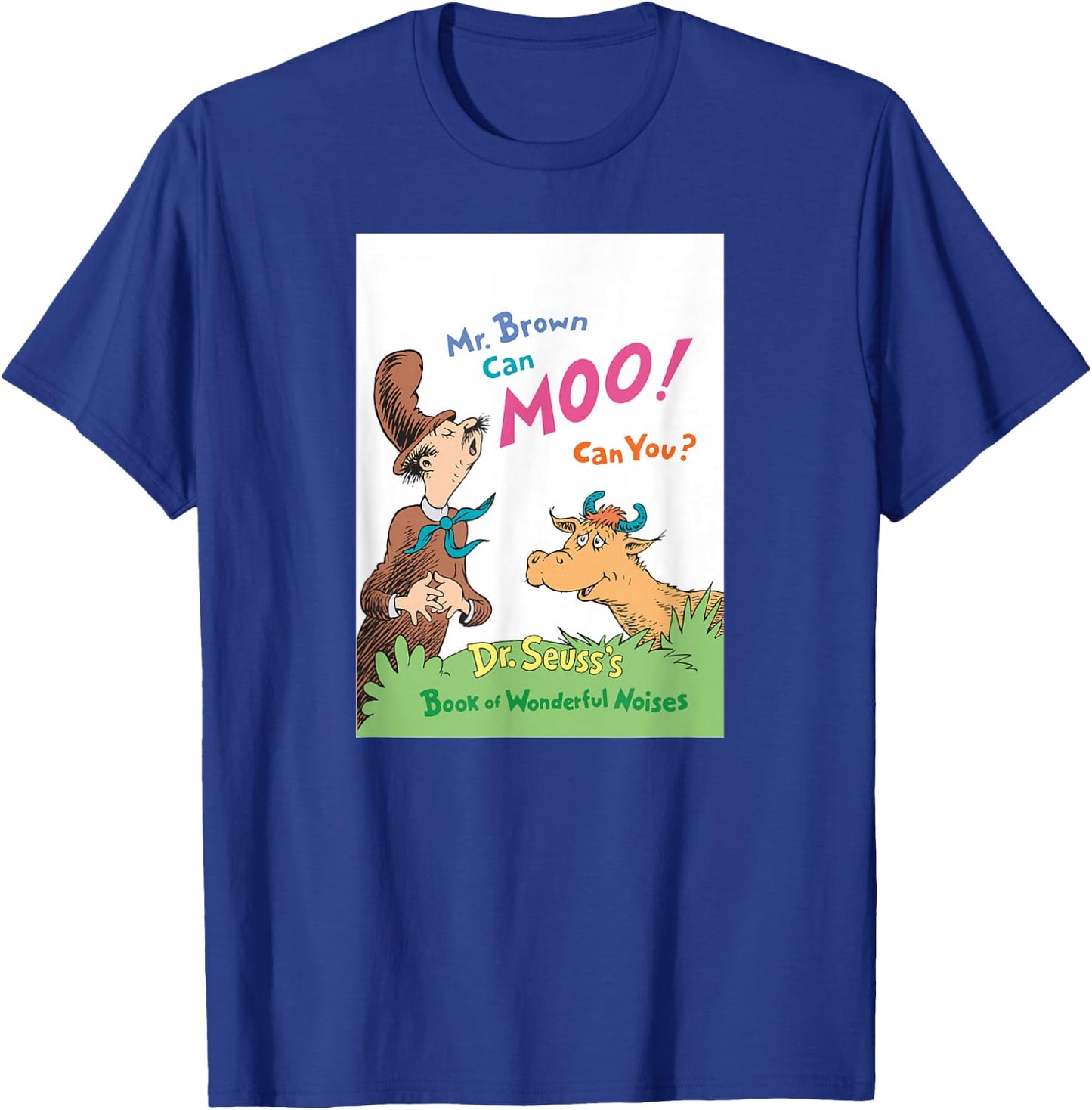 Dr. Seuss Mr. Brown Can Moo Book Cover T-Shirt - T-Shirt | Royal