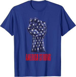 America Strong Fist Pump American Flag Old Glory Pride Kids Men T-Shirt - T-Shirt | Royal