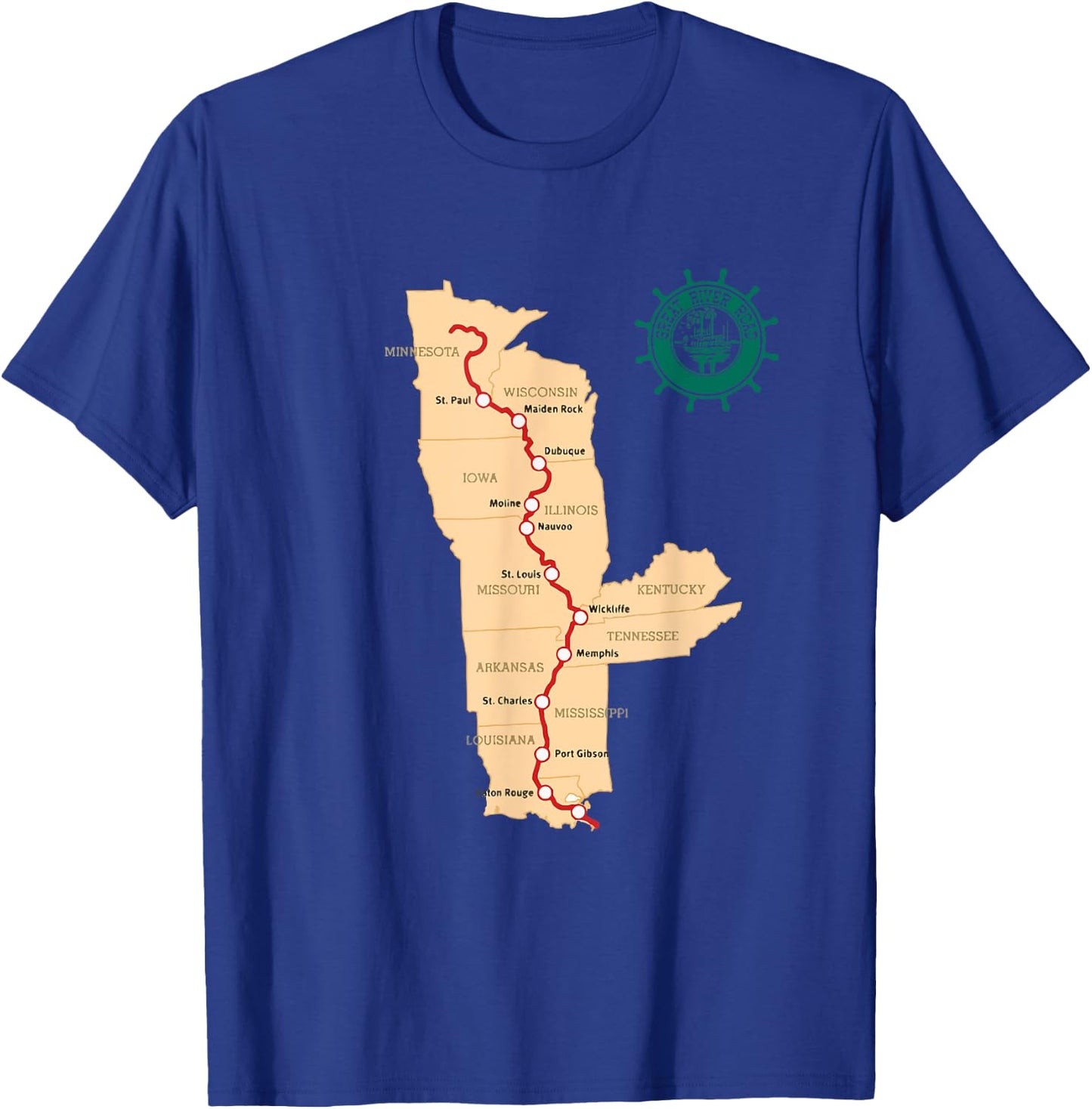 GREAT RIVER ROAD Roadtrip T-Shirt - T-Shirt | Royal