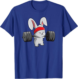 Bunny Gym , Rabbit Fitness Weightlifting Shirt T-Shirt - T-Shirt | Royal