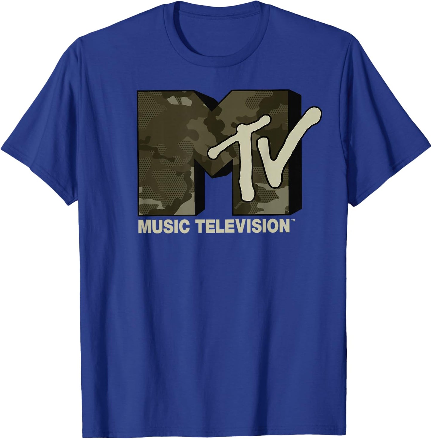 MTV Music Television Camouflage Logo T-Shirt - T-Shirt | Royal