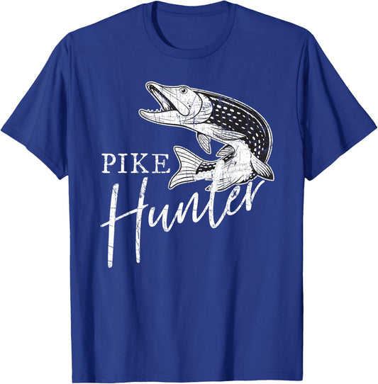 Pike Hunter Fishing Fisherman Northern Pike T-Shirt - T-Shirt | Royal