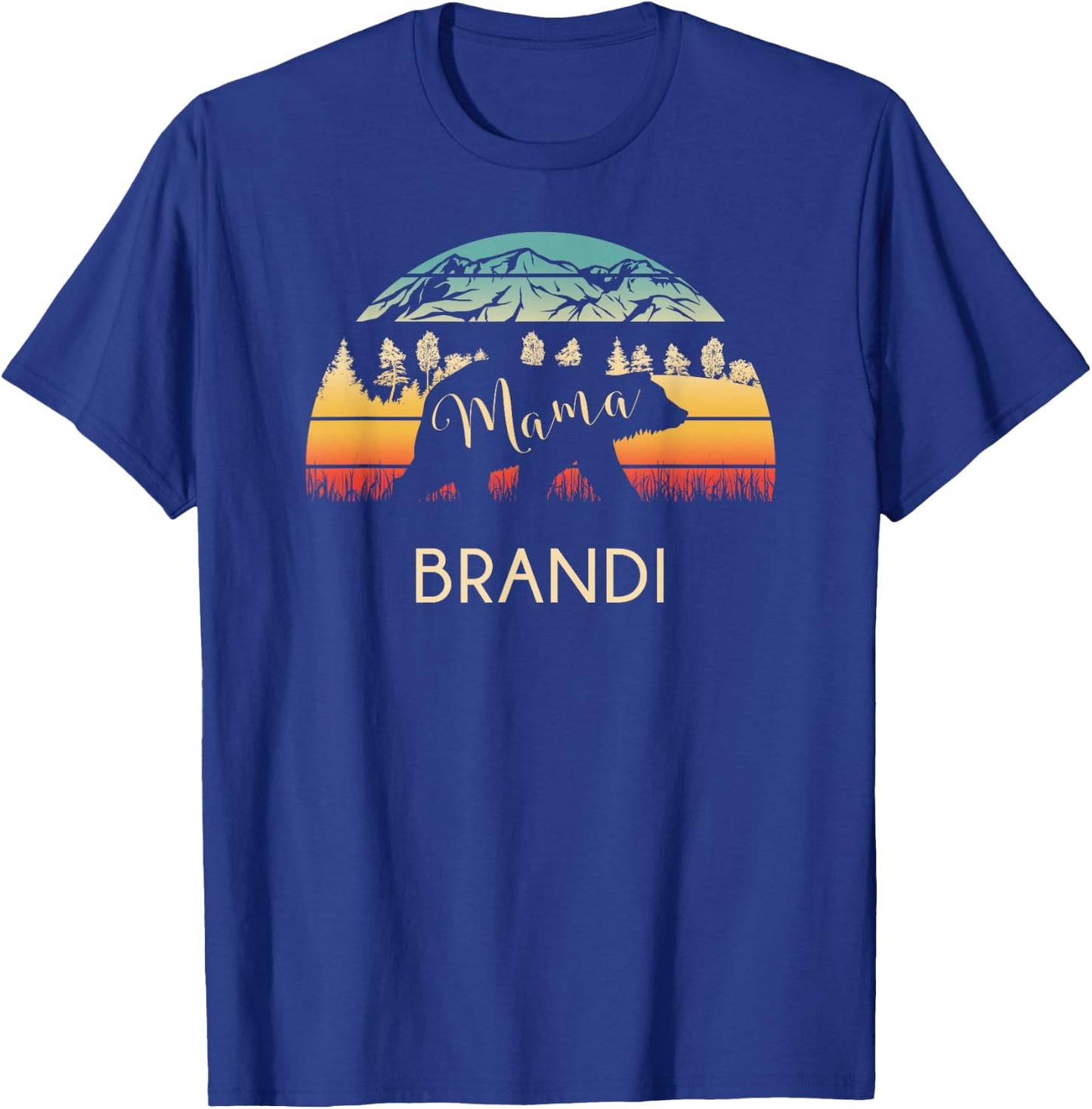 Brandi Name Shirt Retro Mama Bear Mothers Day Gift T-Shirt - T-Shirt | Royal