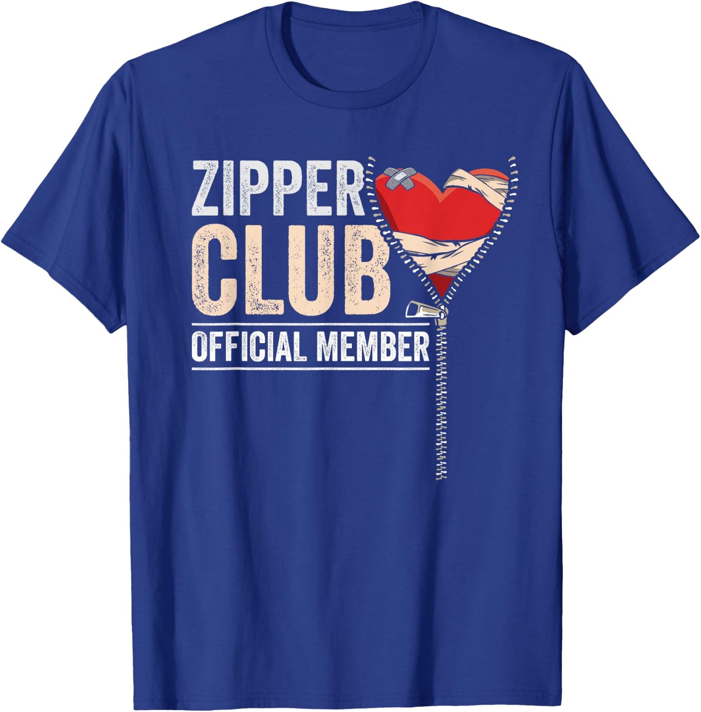 Open Heart Surgery Survivor Zipper Club Member Get Well Gift T-Shirt - T-Shirt | Royal