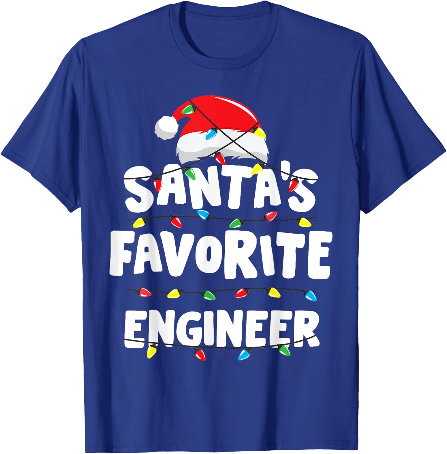 Engineer Christmas Santa's Favorite Funny Gift Xmas T-Shirt - T-Shirt | Royal