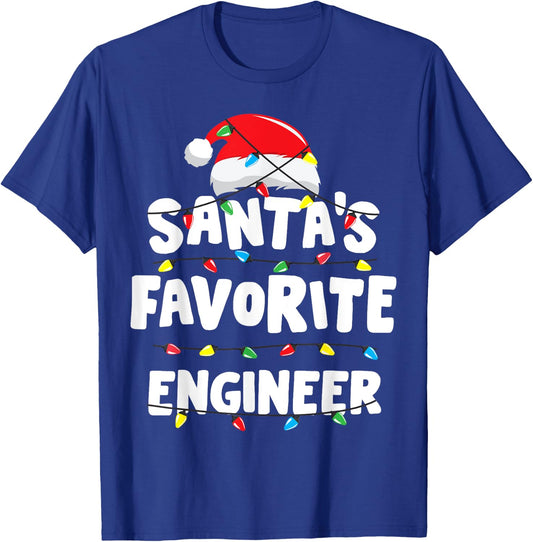 Engineer Christmas Santa's Favorite Funny Gift Xmas T-Shirt - T-Shirt | Royal