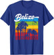 Rainbow Belize Souvenir Palm Trees Tropical Vacation T-Shirt - T-Shirt | Royal