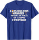 Funny Construction Manager Fighting The Forces T-Shirt - T-Shirt | Royal