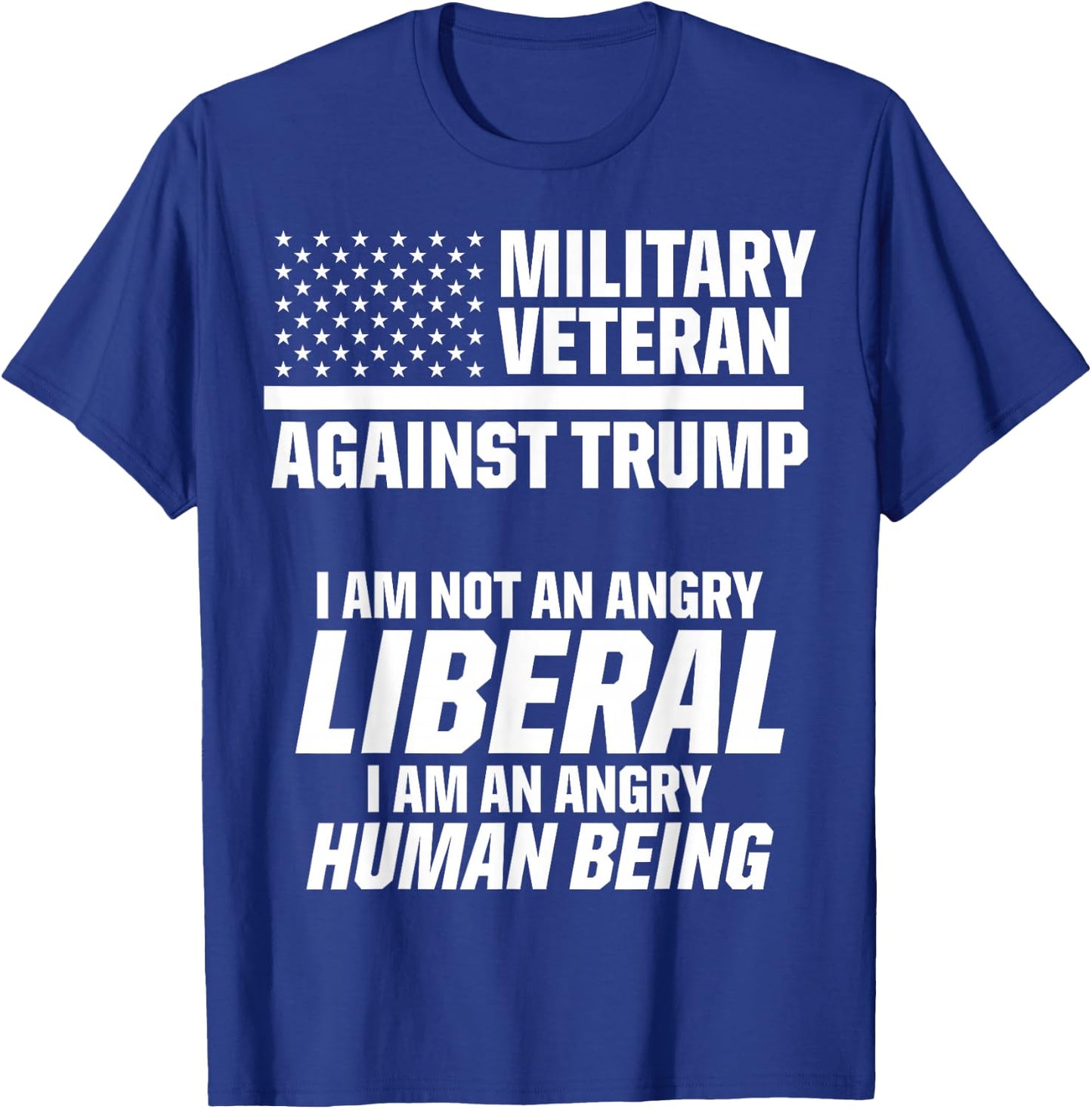 Military Veterans Against Trump 2020 Liberal USA Election T-Shirt - T-Shirt | Royal